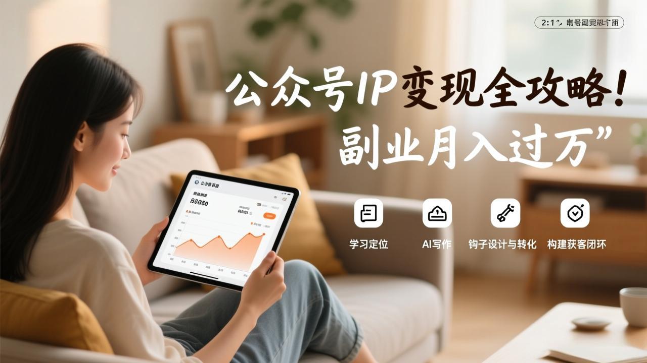 公众号IP变现全攻略，学习定位、AI写作、钩子设计与转化，构建获客闭环，副业月入过万-创业网 - 最新网络创业项目与实战营销教程平台 | cye.cc