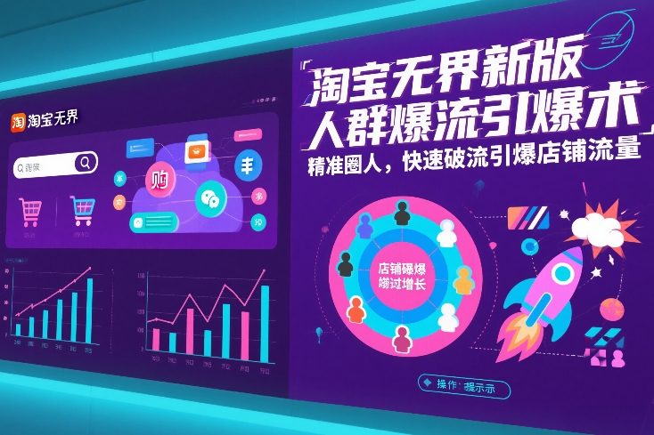 淘宝无界新版人群爆流引爆术，精准圈人，快速破流引爆店铺流量-创业网 - 最新网络创业项目与实战营销教程平台 | cye.cc