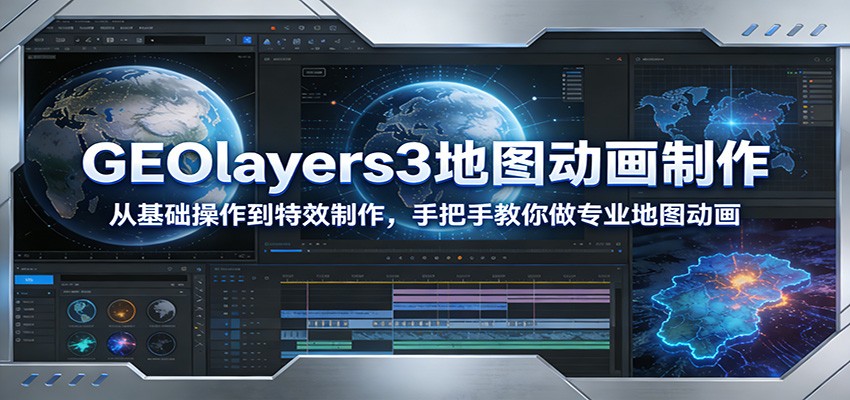 GEOlayers3地图动画制作：从基础操作到特效制作，手把手教你做专业地图动画-创业网 - 最新网络创业项目与实战营销教程平台 | cye.cc