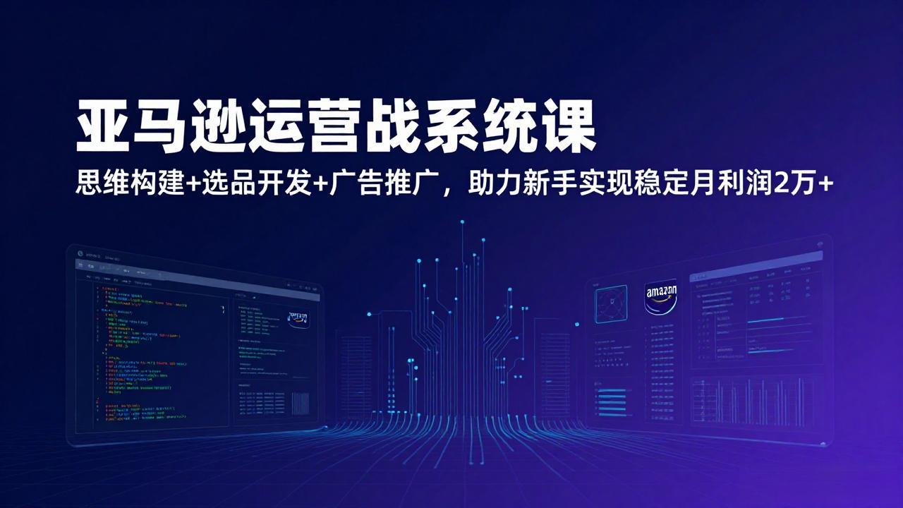 亚马逊运营实战系统课，思维构建+选品开发+广告推广，助力新手实现稳定月利润2万+(更新-创业网 - 最新网络创业项目与实战营销教程平台 | cye.cc