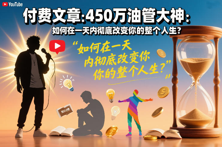 付费文章：450万油管大神：如何在一天内彻底改变你的整个人生？-创业网 - 最新网络创业项目与实战营销教程平台 | cye.cc