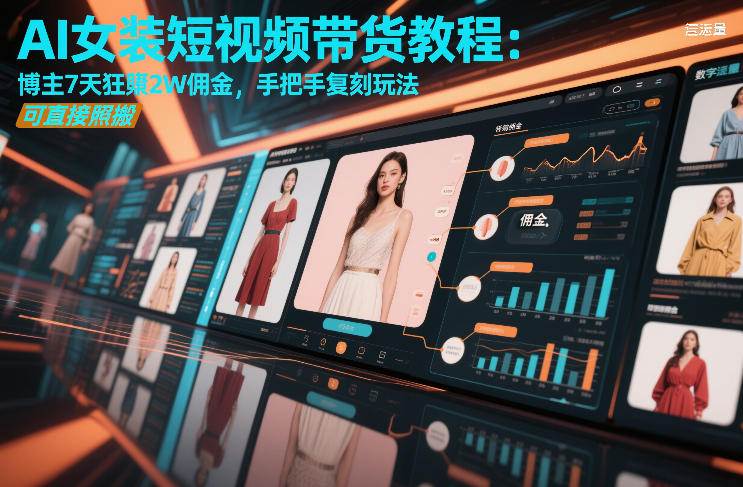 AI女装短视频带货教程：博主7天狂賺2W佣金，手把手复刻玩法，可直接照搬-创业网 - 最新网络创业项目与实战营销教程平台 | cye.cc