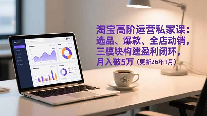 淘宝高阶运营私家课：选品、爆款、全店动销，三模块构建盈利闭环，月入破5万(更新26年1月-创业网 - 最新网络创业项目与实战营销教程平台 | cye.cc