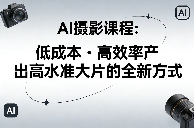 AI摄影课程，低成本高效率产出高水准大片的全新方式-创业网 - 最新网络创业项目与实战营销教程平台 | cye.cc