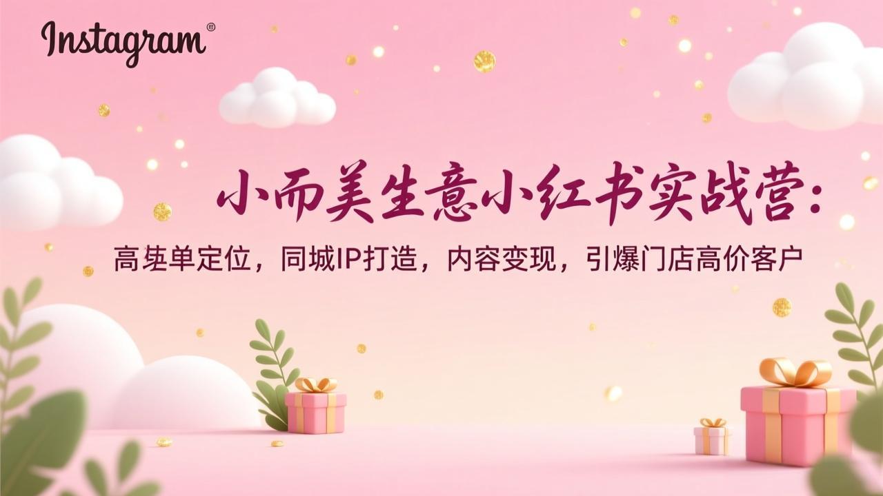 小而美生意小红书实战营：高客单定位，同城IP打造，内容变现，引爆门店高价客户-创业网 - 最新网络创业项目与实战营销教程平台 | cye.cc