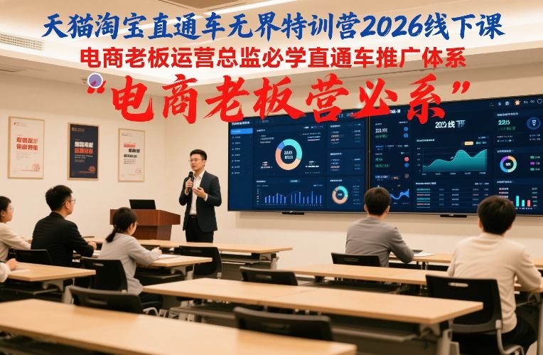 天猫淘宝直通车无界特训营2026线下课，电商老板运营总监必学直通车推广体系-创业网 - 最新网络创业项目与实战营销教程平台 | cye.cc