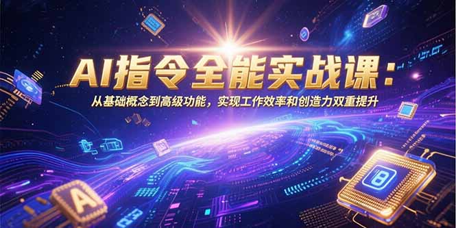 AI指令全能实战课：从基础概念到高级功能，实现工作效率和创造力双重提升-创业网 - 最新网络创业项目与实战营销教程平台 | cye.cc