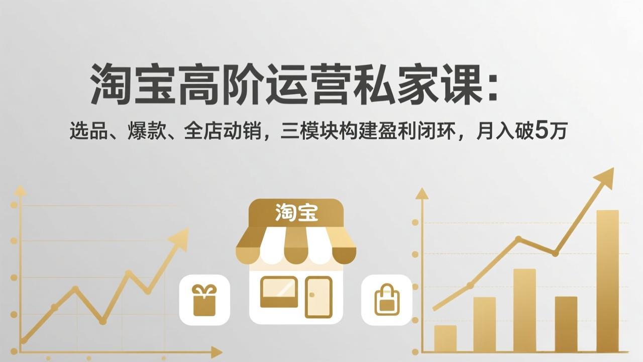 淘宝高阶运营私家课：选品、爆款、全店动销，三模块构建盈利闭环，月入破5万(更新26年2月-创业网 - 最新网络创业项目与实战营销教程平台 | cye.cc