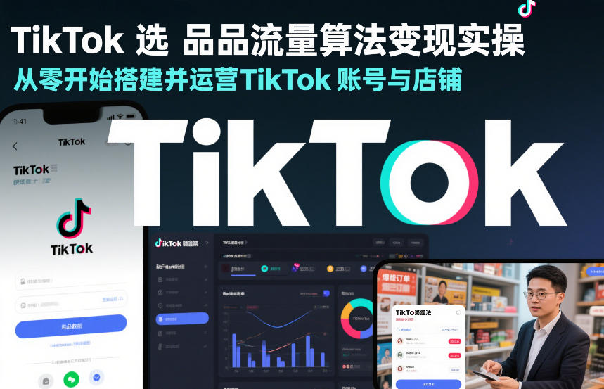 TikTok选品流量算法变现实操，从零开始搭建并运营TikTok账号与店铺-创业网 - 最新网络创业项目与实战营销教程平台 | cye.cc