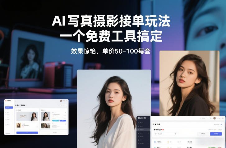 AI写真摄影接单玩法，一个免费工具搞定，效果惊艳，单价50-100每套-创业网 - 最新网络创业项目与实战营销教程平台 | cye.cc