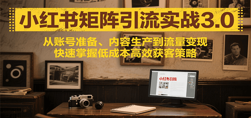 小红书矩阵引流3.0，从账号准备、内容生产到流量变现，快速掌握低成本高效获客策略-创业网 - 最新网络创业项目与实战营销教程平台 | cye.cc
