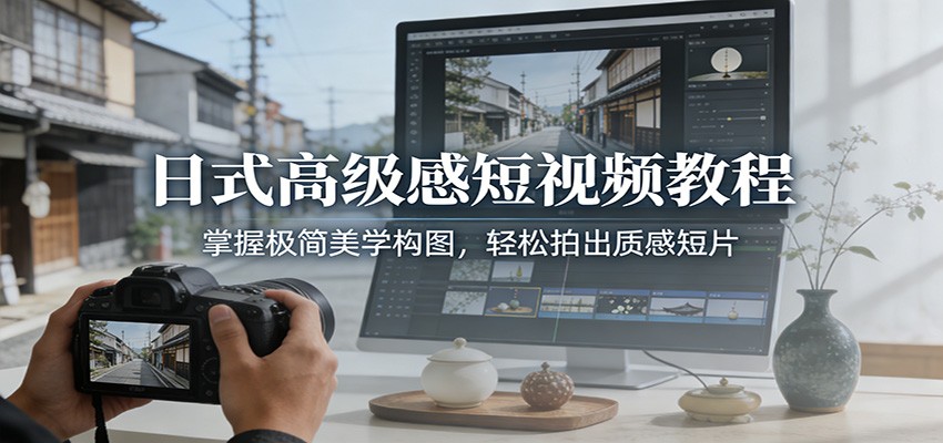 日式高级感短视频教程：掌握极简美学构图，轻松拍出质感短片-创业网 - 最新网络创业项目与实战营销教程平台 | cye.cc