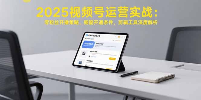 2025视频号运营实战：零粉丝开播策略，橱窗开通条件，剪辑工具深度解析-创业网 - 最新网络创业项目与实战营销教程平台 | cye.cc
