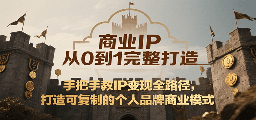 商业IP从0到1完整打造，手把手教IP变现全路径，打造可复制的个人品牌商业模式-创业网 - 最新网络创业项目与实战营销教程平台 | cye.cc