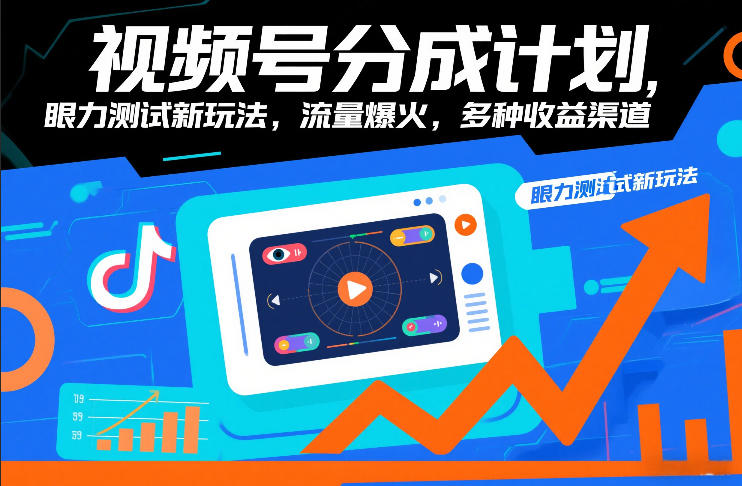 视频号分成计划，眼力测试新玩法，流量爆火，多种收益渠道-创业网 - 最新网络创业项目与实战营销教程平台 | cye.cc