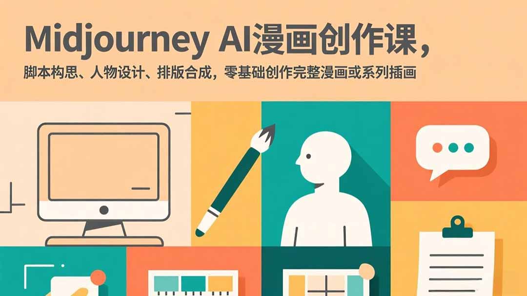 Midjourney AI漫画创作课，脚本构思、人物设计、排版合成，零基础创作完整漫画或系列插画-创业网 - 最新网络创业项目与实战营销教程平台 | cye.cc