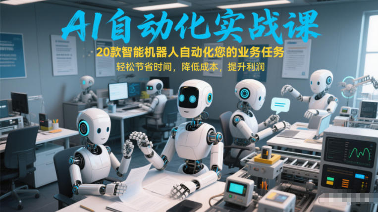 AI自动化实战课：20款智能机器人自动化您的业务任务，轻松节省时间，降低成本，提升利润-创业网 - 最新网络创业项目与实战营销教程平台 | cye.cc