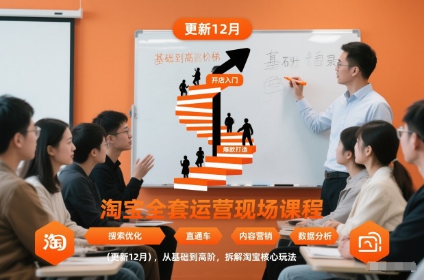 淘宝全套运营现场课程(更新26年1月)，从基础到高阶，拆解淘宝核心玩法-创业网 - 最新网络创业项目与实战营销教程平台 | cye.cc