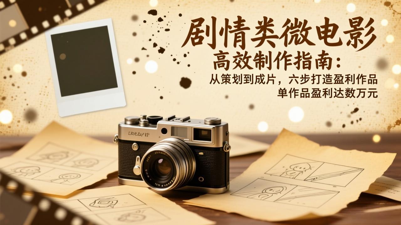 剧情类微电影高效制作指南：从策划到成片，六步打造盈利作品，单作品盈利达数万元-创业网 - 最新网络创业项目与实战营销教程平台 | cye.cc