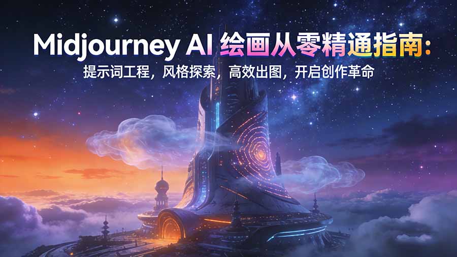 Midjourney AI绘画从零精通指南：提示词工程，风格探索，高效出图，开启创作革命-创业网 - 最新网络创业项目与实战营销教程平台 | cye.cc