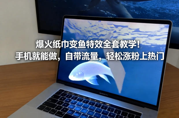 爆火纸巾变鱼特效全套教学！手机就能做，自带流量，轻松涨粉上热门-创业网 - 最新网络创业项目与实战营销教程平台 | cye.cc