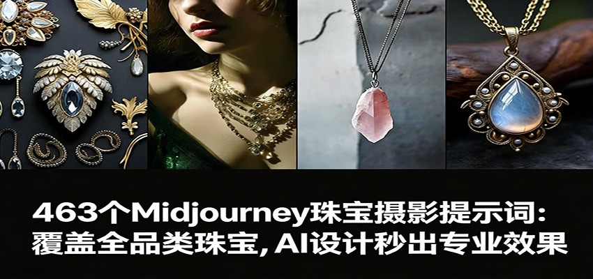 463个Midjourney珠宝摄影提示词：覆盖全品类珠宝，AI设计秒出专业效果-创业网 - 最新网络创业项目与实战营销教程平台 | cye.cc