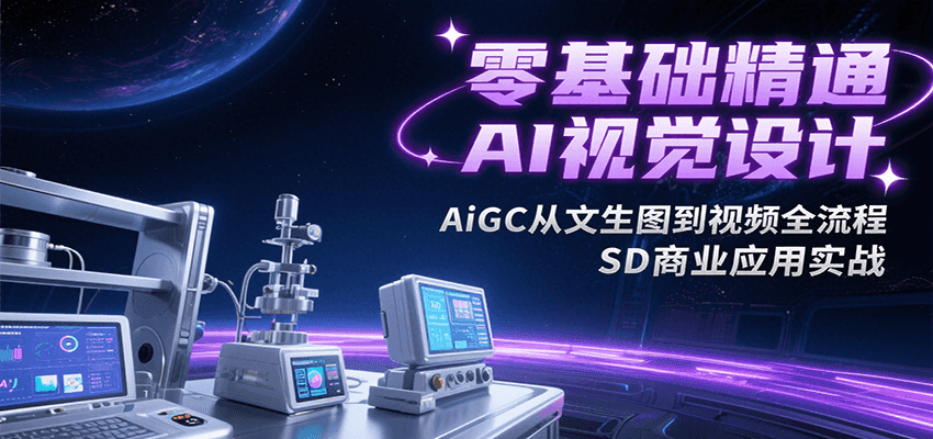 零基础精通AI视觉设计，AiGC从文生图到视频全流程，SD商业应用实战-创业网 - 最新网络创业项目与实战营销教程平台 | cye.cc