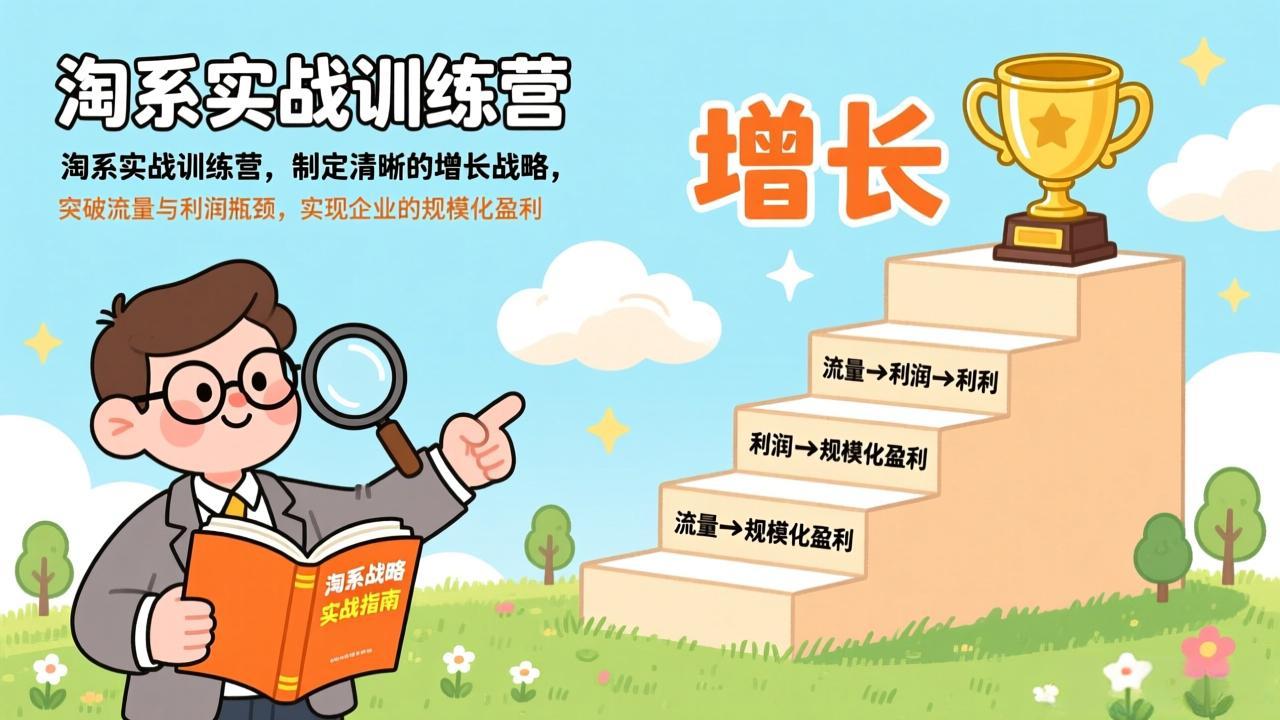 淘系实战训练营，制定清晰的增长战略，突破流量与利润瓶颈，实现企业的规模化盈利-创业网 - 最新网络创业项目与实战营销教程平台 | cye.cc