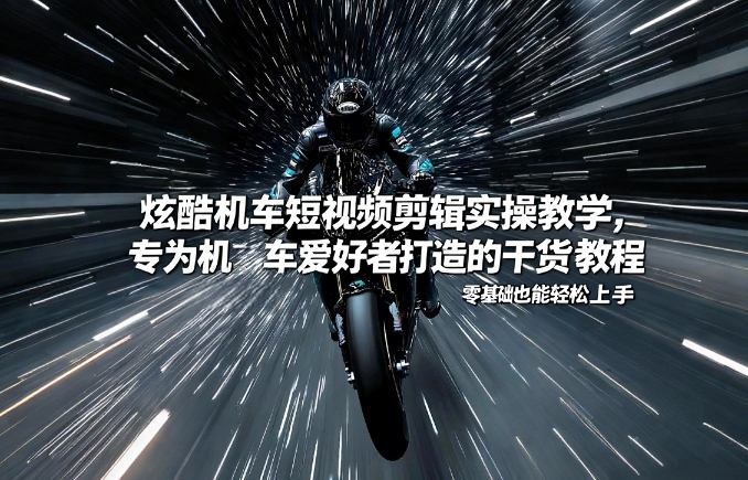 炫酷机车短视频剪辑实操教学，专为机车爱好者打造的干货教程，零基础也能轻松上手-创业网 - 最新网络创业项目与实战营销教程平台 | cye.cc