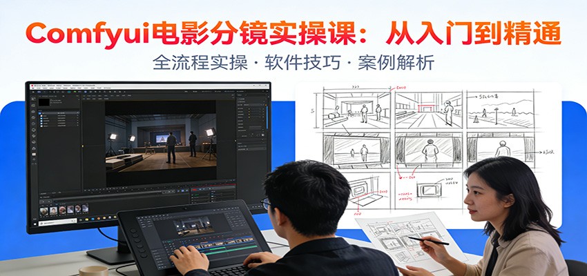 ComfyUI电影分镜实操课：分镜一致性，全流程AI视频制作，零基础也能做专业分镜-创业网 - 最新网络创业项目与实战营销教程平台 | cye.cc