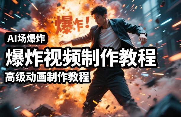 AI场景爆炸视频制作教程，利用人物实拍视频制作出高级的动画特效-创业网 - 最新网络创业项目与实战营销教程平台 | cye.cc