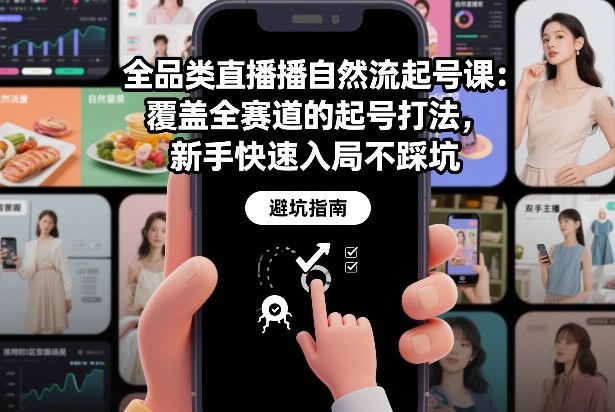 全品类直播自然流起号课：覆盖全赛道的起号打法，新手快速入局不踩坑-创业网 - 最新网络创业项目与实战营销教程平台 | cye.cc