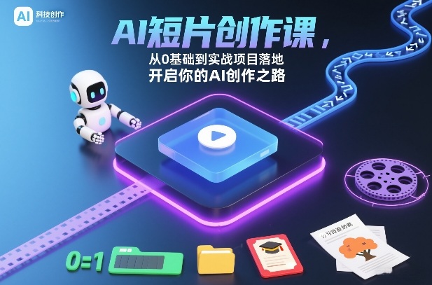 AI短片创作课，从0基础到实战项目落地，开启你的AI创作之路(更新)-创业网 - 最新网络创业项目与实战营销教程平台 | cye.cc