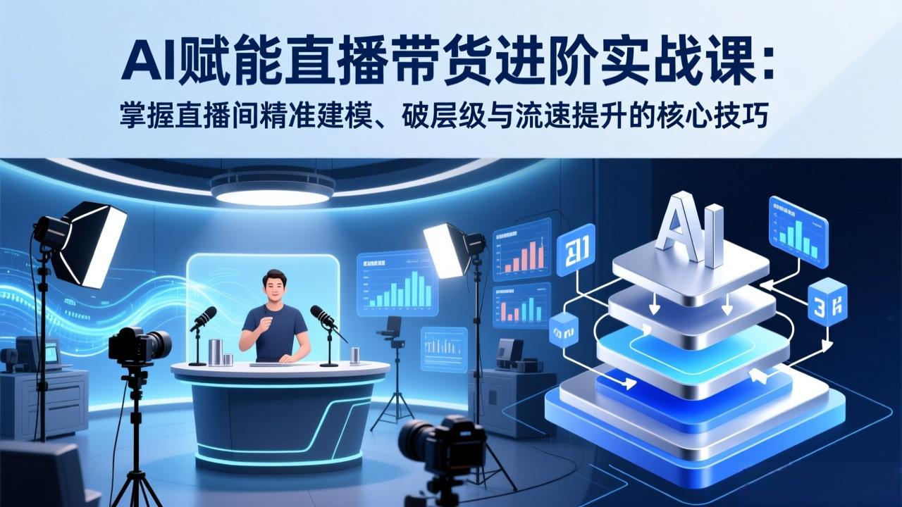AI赋能直播带货进阶实战课：掌握直播间精准建模、破层级与流速提升的核心技巧-创业网 - 最新网络创业项目与实战营销教程平台 | cye.cc