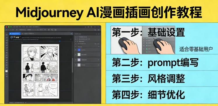 利用Midjourney AI人工智能轻松创作漫画插画教程，零基础创作完整漫画插画-创业网 - 最新网络创业项目与实战营销教程平台 | cye.cc