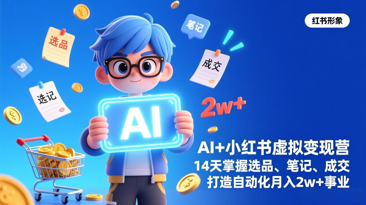 AI+小红书虚拟变现营(完结-创业网 - 最新网络创业项目与实战营销教程平台 | cye.cc
